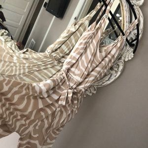H&M Tan and White Zebra Print Romper Size 6